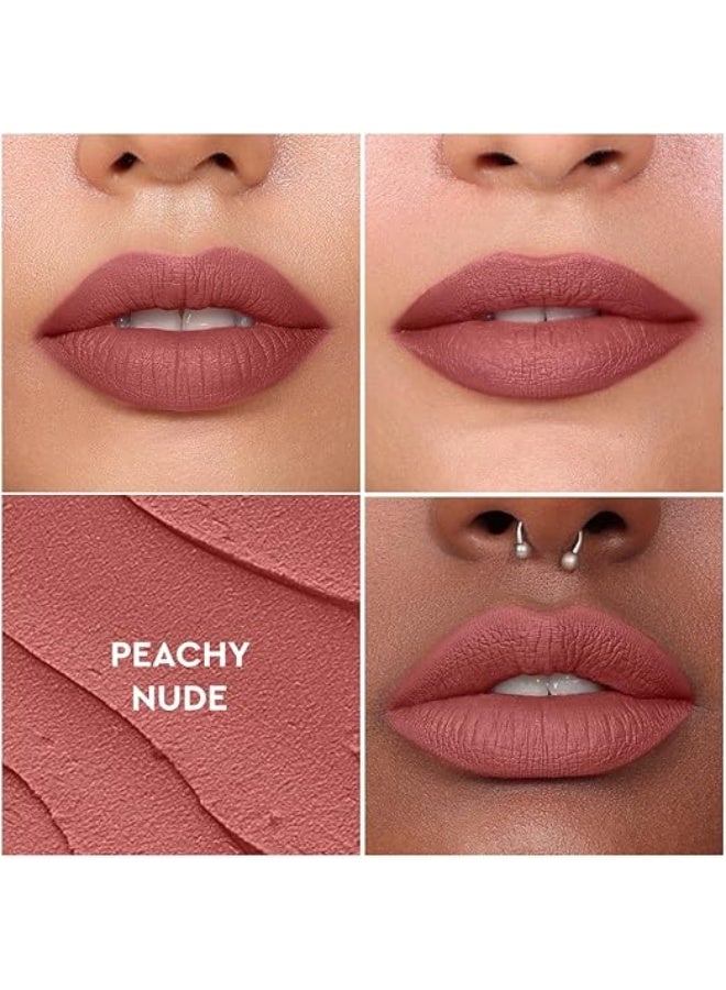 كيرو أحمر شفاه سائل غير لامع من كيرو، لون خوخي نيود (خوخي دافئ)، 5 مل | غني بالأصباغ، يدوم طويلاً، مرطب | مقاوم للماء، لا يتلطخ، خفيف الوزن | غني بزيت الأفوكادو والمشمش - Image 3